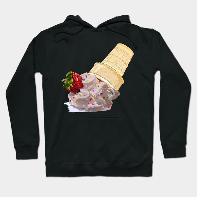 Melted ice-cream (chocolate, strawberry & sprinkles) Hoodie by M[ ]